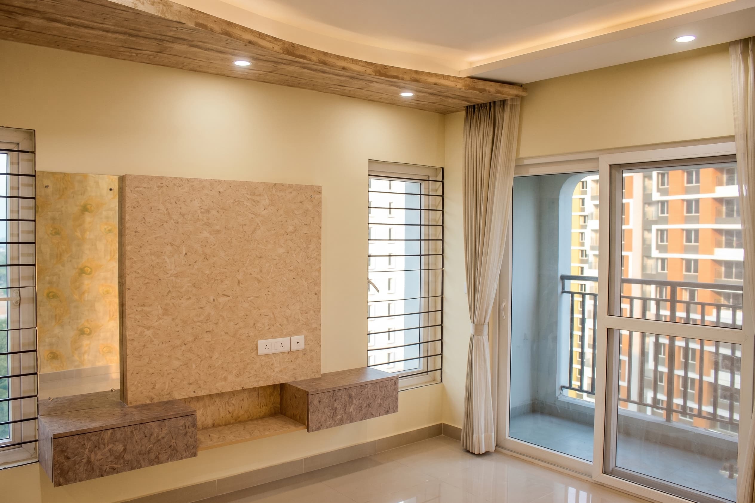 Fourwalls Interior Design Portfolio - Living Room with Tray Ceiling